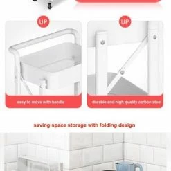 TammaT Inklapbare Keukentrolley - Keukentrolley Op Wieltjes - Serveerwagen - Keuken Trolley Metaal - Zwart - 89,5*44*30cm 14 TammaT Inklapbare Keukentrolley - Keukentrolley Op Wieltjes - Serveerwagen - Keuken Trolley Metaal - Zwart - 89,5*44*30cm -BISSELL-Winkel 294x840