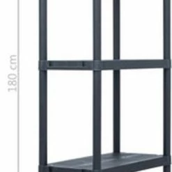 VidaXL Opbergrek 125 Kg 60x30x180 Cm Kunststof Zwart -BISSELL-Winkel 298x840 1