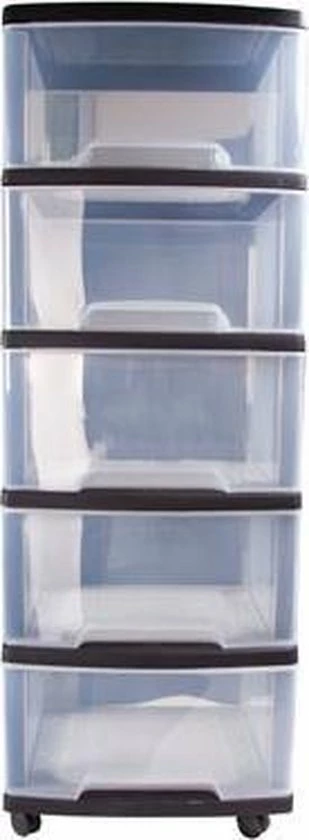 Curver Essentials Ladesysteem - 5x20 Liter - Zwart/transparant 6 Curver Essentials Ladesysteem - 5x20 Liter - Zwart/transparant - Afbeelding 4