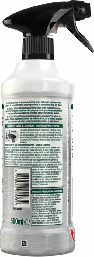 Cif Disinfect & Shine Original Desinfectie Spray - 6 X 500 Ml - Voordeelverpakking 5 Cif Disinfect & Shine Original Desinfectie Spray - 6 X 500 Ml - Voordeelverpakking - Afbeelding 3