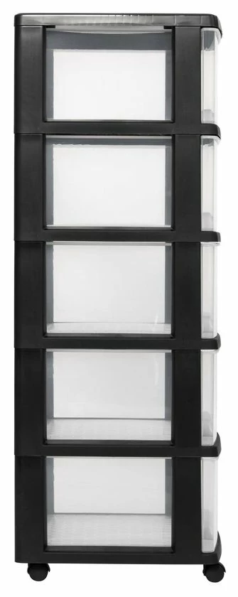 Curver Essentials Ladesysteem - 5x20 Liter - Zwart/transparant 7 Curver Essentials Ladesysteem - 5x20 Liter - Zwart/transparant - Afbeelding 5