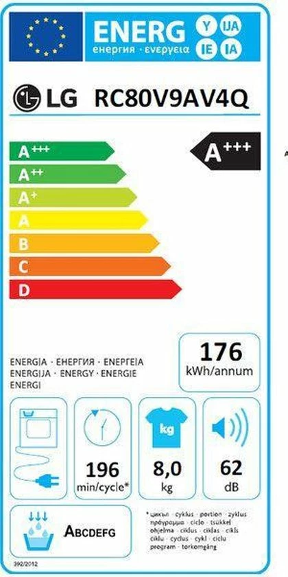 LG RC80V9AV4Q - Warmtepompdroger 4 LG RC80V9AV4Q - Warmtepompdroger - Afbeelding 2