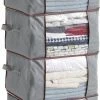 ACAZA Opvouwbare Opbergtassen - Set Van 4 Organizers Met Versterkte Handgreep & Stevige Ritssluiting Voor Kleding, Beddengoed, Dekbedden, Kussens - Grijs -BISSELL-Winkel 437x840