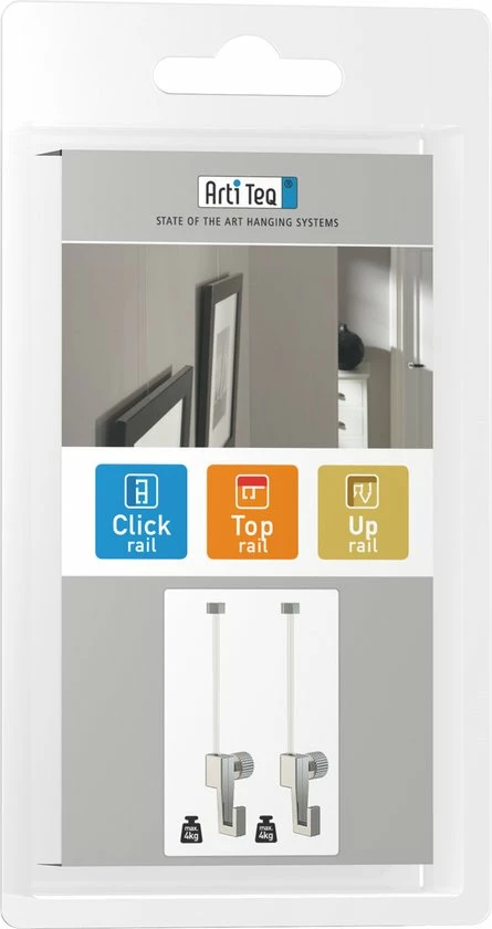 Artiteq Perlon Ophangkoord (150 Cm) + Haak (4 Kg) Voor Schilderij Ophangsysteem (2 Stuks) 5 Artiteq Perlon Ophangkoord (150 Cm) + Haak (4 Kg) Voor Schilderij Ophangsysteem (2 Stuks) - Afbeelding 3