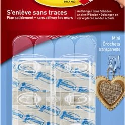 Command Doorzichtige Mini Haken Met Doorzichtige Strips, 6HKS+8S/PK