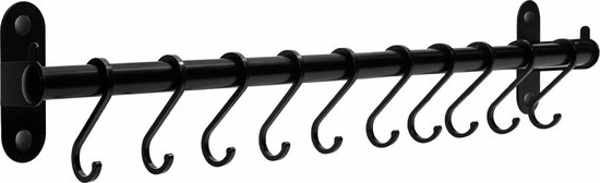 QUVIO Muurbeugel Met Haken Voor In De Keuken / Om Spatels, Soeplepels Of Messen Aan Te Hangen / Handdoekenrek / Ophangrek / Ophanghaken / Wandhaken - Zwart 3 QUVIO Muurbeugel Met Haken Voor In De Keuken / Om Spatels, Soeplepels Of Messen Aan Te Hangen / Handdoekenrek / Ophangrek / Ophanghaken / Wandhaken - Zwart