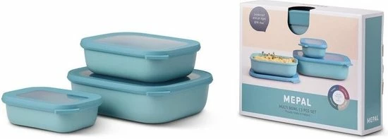 Mepal - Multikom Cirqula Rechthoekig 3-delige Set (500+1000+2000) - Mag In De Vriezer, Magnetron En Vaatwasser – Nordic Green – Meal Prep Bakjes - Bewaardozen Met Deksel 3 Mepal - Multikom Cirqula Rechthoekig 3-delige Set (500+1000+2000) - Mag In De Vriezer, Magnetron En Vaatwasser – Nordic Green – Meal Prep Bakjes - Bewaardozen Met Deksel