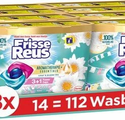 Frisse Reus Power Caps Lotus Amandel Wascapsules - Wasmiddel Capsules - Voordeelverpakking - 8 X 14 Wasbeurten -BISSELL-Winkel 550x237