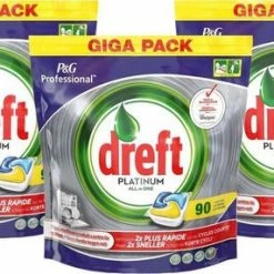 Dreft Platinum - All In One Lemon - 3 X 90 (270) Stuks - Vaatwastabletten - Voordeelverpakking