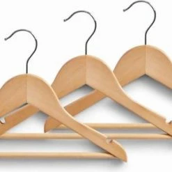 Home & Garden Kinder - Baby Kledinghanger - Hout - Set Van 20 Stuks - 360 Graden - Kinderhanger Met 360 Graden Draaibare Haak - Stevig