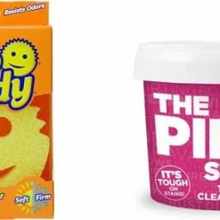 Scrub Daddy Schuurspons - Krasvrij Schoonmaken - Inclusief The Pink Stuff Paste