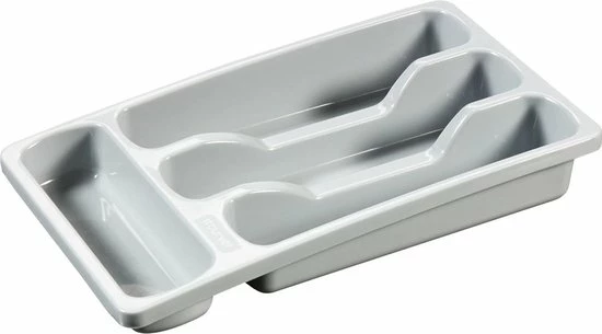 Curver Bestekbak 4 Vakken S - 33x20x6 Cm - Lichtgrijs 4 Curver Bestekbak 4 Vakken S - 33x20x6 Cm - Lichtgrijs - Afbeelding 2