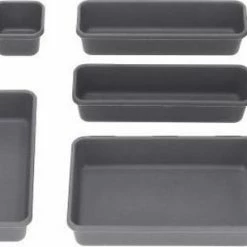 AA Commerce Modulaire Lade Organizer Set Van 8 Bakken - Bestekbak Ladeverdeler Ladebak Organiser Lade Inzet Bak Opbergbak Houder Verdeling Buro/Keukenklade/Keuken/Badkamer - Inzetbak Opbergbakken Voor Opbergen Van Bestek/Cosmetica/Sieraden - Kunststof - Grijs -BISSELL-Winkel 550x305 3