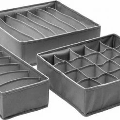 AA Commerce Kleding Opbergbox Set - Opvouwbare Kastlade Verdeler / Onder Bed Organizer Opberger - Opbergen Van BH/Sokken/Stropdassen/Riemen/Ondergoed - Opbergbak - Kledingkast Kast Lade Ladeverdeler Opbergsysteem Opbergdoos Met Vakken - Set Van 3 Stuks -BISSELL-Winkel 550x306 1