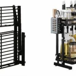 TammaT - Kruidenrek - Kruidenrek Staand - Inklapbare Keukenrek - 2-laags 35x21x38,5CM - Keuken Organizer - Aanrecht Organizer - Keuken Opslag - Roestvrij Staal - Opbergrek - Keuken Organizers - Roestvrij En Krasvrij -BISSELL-Winkel 550x326 2