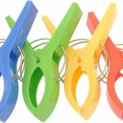 I12Cover Set Van 4 Stuks Grote Plastic Handdoeken Knijpers, Badlaken Wasknijpers XXL, Strandlaken / Kleed Vastmaken Aan Ligbed, Stoel Of Zonnebed (gebruik Op Strand, Balkon Of Tuin)