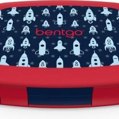 Bentgo Kids Lunchbox - Lekvrije Bento Box – Broodtrommel Kinderen Met 5 Compartimenten – Brooddoos Voor Warm En Koud Eten – Raket Print