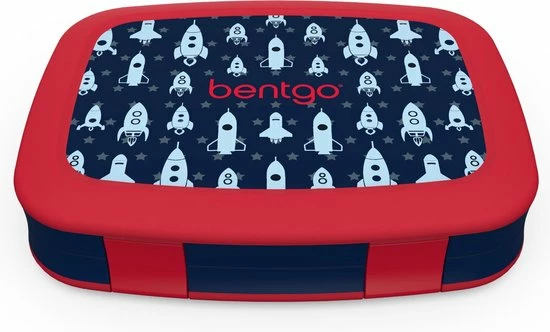 Bentgo Kids Lunchbox - Lekvrije Bento Box – Broodtrommel Kinderen Met 5 Compartimenten – Brooddoos Voor Warm En Koud Eten – Raket Print 3 Bentgo Kids Lunchbox - Lekvrije Bento Box – Broodtrommel Kinderen Met 5 Compartimenten – Brooddoos Voor Warm En Koud Eten – Raket Print