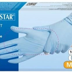 Hygostar Nitril Wegwerp Handschoenen Blauw Poedervrij Maat L - 100 Stuks