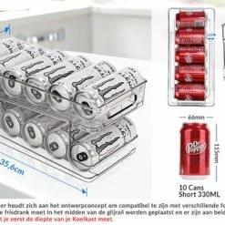 Buxibo - Frisdrankblik Organizer/Dispenser - Blikjes Storage - Container Voor Koelkast, Keuken, Kasten, Voorraadkast -Transparant -BISSELL-Winkel 550x340 3