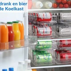Buxibo - Frisdrankblik Organizer/Dispenser - Blikjes Storage - Container Voor Koelkast, Keuken, Kasten, Voorraadkast -Transparant -BISSELL-Winkel 550x340 4