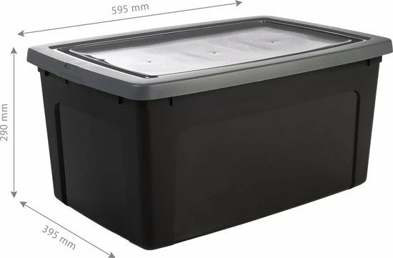 IRIS OHYAMA IRIS Modular Clearbox Opbergbox - 50L - 3 Stuks - Zwart/Grijs 5 IRIS OHYAMA IRIS Modular Clearbox Opbergbox - 50L - 3 Stuks - Zwart/Grijs - Afbeelding 3