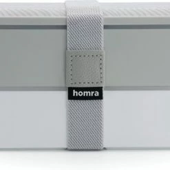 Homra Lunchbox DUALO Stripes - 2 Laags Broodtrommel - 2 Compartimenten - Lunch To Go - Duurzaam Kunststof - BPA Vrij - Lunchtrommel - Inclusief Bestek - Magnetronbestendig - Diepvriesbestendig - Vaatwasser Veilig