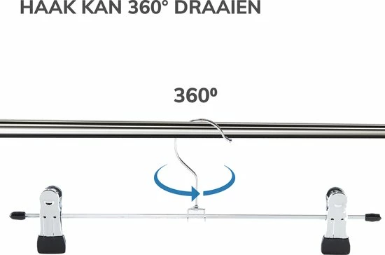 ACAZA Antislip Broekhangers Met Knijpers Voor Heren Of Dames - 30 Stuks Kleding Hangers Met Klemmen - Broek En Rok Houder - 31cm 6 ACAZA Antislip Broekhangers Met Knijpers Voor Heren Of Dames - 30 Stuks Kleding Hangers Met Klemmen - Broek En Rok Houder - 31cm - Afbeelding 4