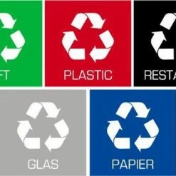 Plafor Prullenbakken Sticker Set – 5 Stuks