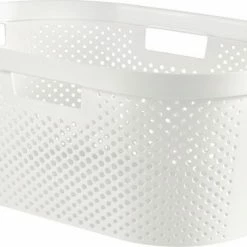 Curver - Infinity Recycled Dots - Wasmand - 40L - Wit