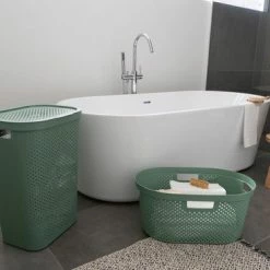 Curver Infinity Dots Recyceld Wasmand Met Deksel - 60L - Groen -BISSELL-Winkel 550x367 3