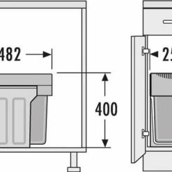 Blanco - Inbouw Prullenbak - 30 Liter Inhoud - Met 2 Compartimenten - Grijs 10 Blanco - Inbouw Prullenbak - 30 Liter Inhoud - Met 2 Compartimenten - Grijs -BISSELL-Winkel 550x371 6