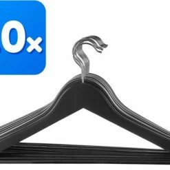 ACAZA 20 Stuks Massief Houten Kledinghangers, Esdoorn Hout, Glad Oppervlak, Kleerhanger Met Inkeping En Broeklat, Dames/Heren/Volwassenen, Zwart -BISSELL-Winkel 550x389 3