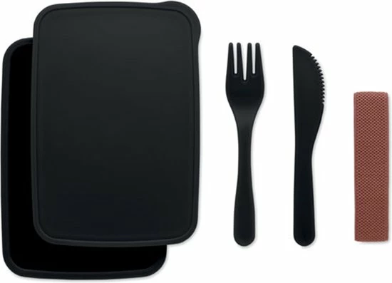 Happyshopper Lunchbox - Broodtrommel - Lunchtrommel - Volwassenen - Kinderen - Jongen - Meisje - Met Bestek - 700 Ml - Zwart - Vaderdag Cadeau 7 Happyshopper Lunchbox - Broodtrommel - Lunchtrommel - Volwassenen - Kinderen - Jongen - Meisje - Met Bestek - 700 Ml - Zwart - Vaderdag Cadeau - Afbeelding 5