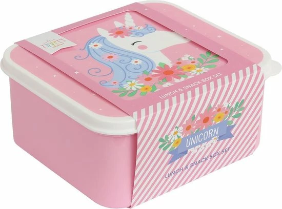 Lunch & Snack Box Set Van 4: Eenhoorn | A Little Lovely Company 6 Lunch & Snack Box Set Van 4: Eenhoorn | A Little Lovely Company - Afbeelding 4