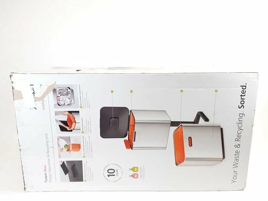 Joseph Joseph Intelligent Waste Prullenbak Totem 2.0 Recycler - 60 L - Stone Wit 6 Joseph Joseph Intelligent Waste Prullenbak Totem 2.0 Recycler - 60 L - Stone Wit - Afbeelding 4