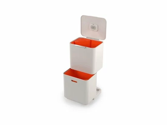 Joseph Joseph Intelligent Waste Prullenbak Totem 2.0 Recycler - 60 L - Stone Wit 11 Joseph Joseph Intelligent Waste Prullenbak Totem 2.0 Recycler - 60 L - Stone Wit - Afbeelding 9