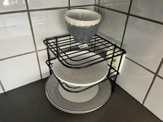 3 BMT 3BMT - Hoekkastrek - 3 Laags Bordenrek - Serviesorganizer - Zwart 6 3 BMT 3BMT - Hoekkastrek - 3 Laags Bordenrek - Serviesorganizer - Zwart - Afbeelding 4