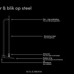 Ebbers Metalworks Blixs And Broom - Stofblik En Veger Met LANGE STELEN, Metaal, Diep Zwart, Licht Van Gewicht En Duurzaam, Geweldig Design! -BISSELL-Winkel 550x413 16