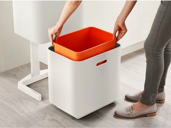 Joseph Joseph Intelligent Waste Prullenbak Totem 2.0 Recycler - 60 L - Stone Wit 5 Joseph Joseph Intelligent Waste Prullenbak Totem 2.0 Recycler - 60 L - Stone Wit - Afbeelding 3