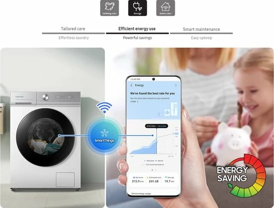 Samsung Bespoke WW11BB504AABS2 - 5000 Serie - Wasmachine - Zwart 4 Samsung Bespoke WW11BB504AABS2 - 5000 Serie - Wasmachine - Zwart - Afbeelding 2