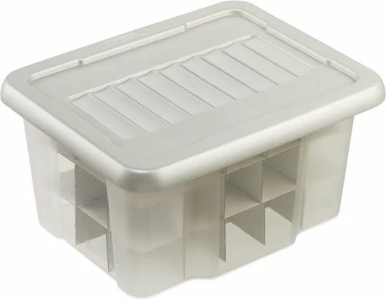 Sunware Nesta Kerstballen Opbergbox 24L - Trays Voor 45 Kerstballen - Transparant/grijs 3 Sunware Nesta Kerstballen Opbergbox 24L - Trays Voor 45 Kerstballen - Transparant/grijs