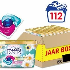 Frisse Reus Power Caps Lotus Amandel Wascapsules - Wasmiddel Capsules - Voordeelverpakking - 8 X 14 Wasbeurten