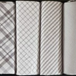 Merkloos Zakdoeken Set 4 Stuks Design - 40 X40 Cm 100% Katoen - Heren Zakdoeken