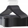 ACAZA 20 Stuks Massief Houten Kledinghangers, Esdoorn Hout, Glad Oppervlak, Kleerhanger Met Inkeping En Broeklat, Dames/Heren/Volwassenen, Zwart -BISSELL-Winkel 550x436 7