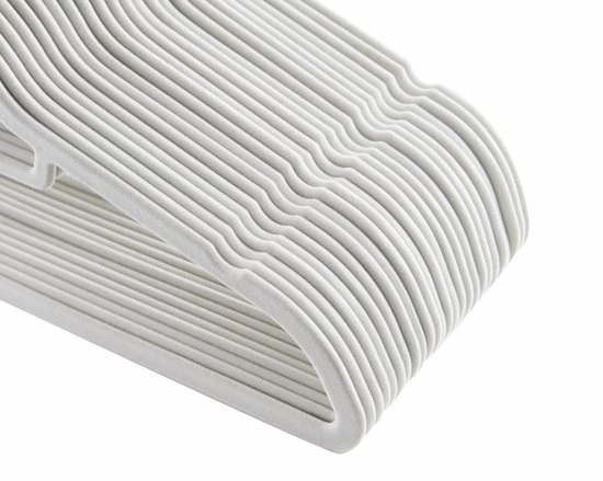 ACAZA Set Van 50 Kledinghangers Met Fluweel - Ultra-dunne Kleerhangers Met Anti-Slip - Kapstokken Met Broeklat Of Roklat - Wit 5 ACAZA Set Van 50 Kledinghangers Met Fluweel - Ultra-dunne Kleerhangers Met Anti-Slip - Kapstokken Met Broeklat Of Roklat - Wit - Afbeelding 3