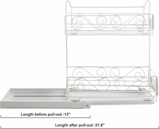 HollyHOME -Keuken Organizer Tweelaags - Aanrecht - Schuiflade - Gootsteenkast Organizer - Aanrecht Organiser - Keukenrek - Kast Organizer - Ladesysteem - Organizer Lade - Multifunctionele - Voor Keuken Badkamer - Wit 8 HollyHOME -Keuken Organizer Tweelaags - Aanrecht - Schuiflade - Gootsteenkast Organizer - Aanrecht Organiser - Keukenrek - Kast Organizer - Ladesysteem - Organizer Lade - Multifunctionele - Voor Keuken Badkamer - Wit - Afbeelding 6