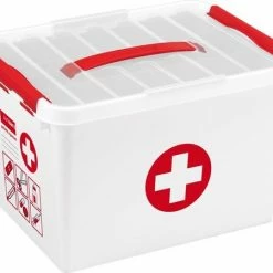 Sunware - Q-line EHBO Doos Met Inzet 22L Wit Rood - 40 X 30 X 26 Cm