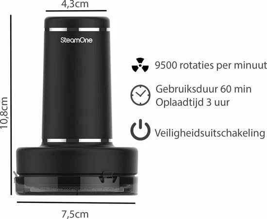 SteamOne RP10B Pluizenverwijderaar - Zwart - Oplaadbaar 5 SteamOne RP10B Pluizenverwijderaar - Zwart - Oplaadbaar - Afbeelding 3