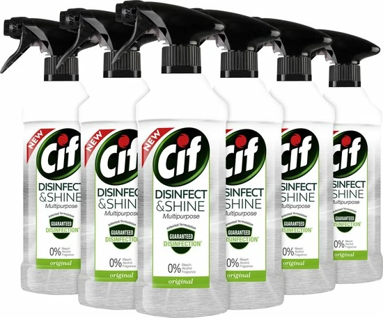 Cif Disinfect & Shine Original Desinfectie Spray - 6 X 500 Ml - Voordeelverpakking 6 Cif Disinfect & Shine Original Desinfectie Spray - 6 X 500 Ml - Voordeelverpakking - Afbeelding 4